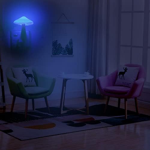 AUSAYE Blue Led Lamp Mushroom Night Light,Light Sensor Night Lights | Plug in Nightlight for Kids Adults Bedroom,Bathroom,Toilet,Stairs,Kitchen,Hallway Christmas Thanksgiving Gifts