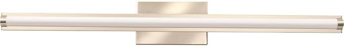 Lithonia Lighting 48-Inch LED Vanity Light with 3-in-1 Switchable White Color Temperature, Contemporary Square Bathroom Vanity Wall Light Fixture for Over The Mirror, Brushed Nickel