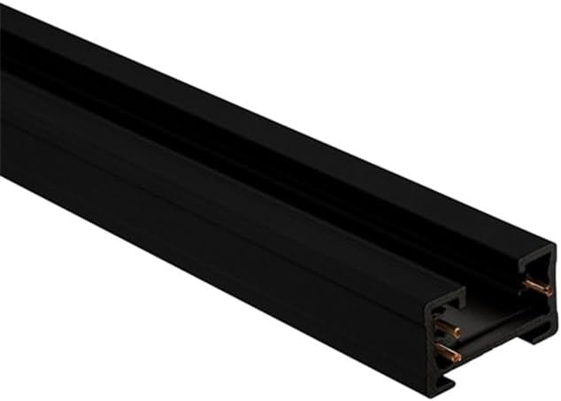 WAC Lighting J Track 2FT Two Circuit Field Cuttable 120V Track for J Style 3-Wire Track Fixtures with 2 Endcaps in Black