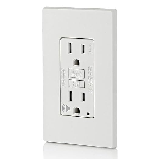 Leviton GFCI Outlet with Audible Alarm, 15 Amp, Self Test, Tamper-Resistant with LED Indicator Light, Great for Refrigerators in Garages, GFTA1-W, White