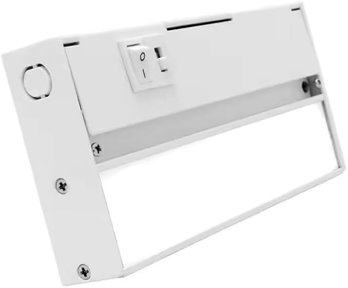9 Inch Under Cabinet LED Light, Hardwire/Linkable White, 120VAC, 60Hz, 50mA, 300 Lumens, 2700K, 90 CRI with Knockout, Contractor Electrician Grade
