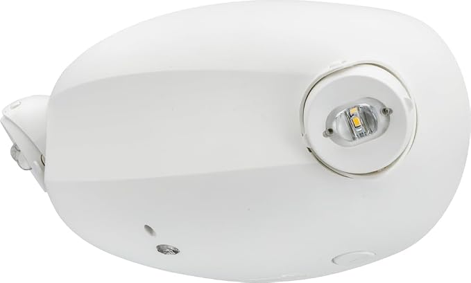 Lithonia Lighting Quantum Emergency Light, 2 Aimable Lamp Heads, 120/277V | Ceiling or Wall Mount, White Thermoplastic, Contemporary Commercial LED Emergency Lights w/ 120/277V Dual Voltage (ELM2L M12)