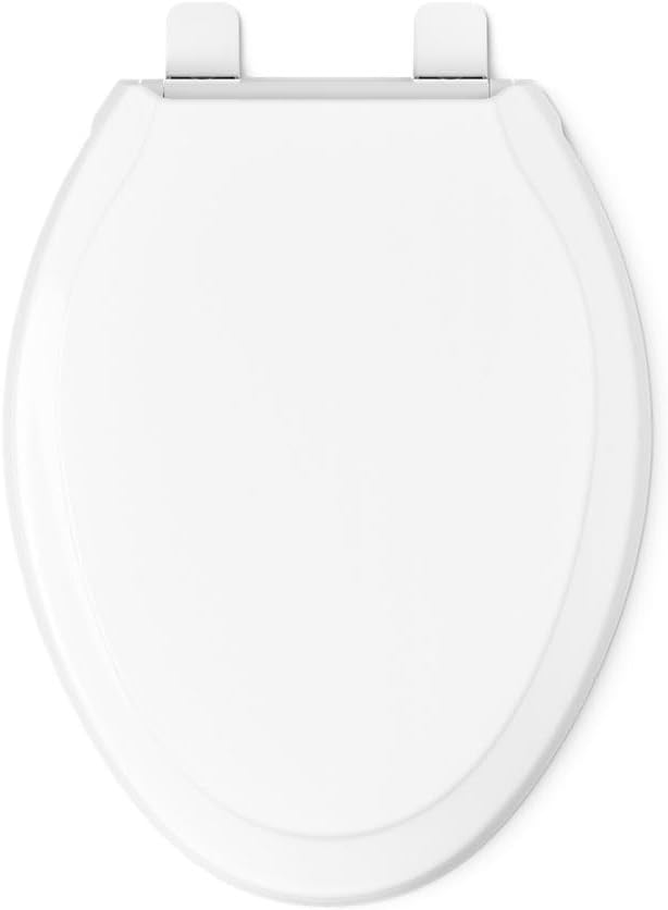 KOHLER 4734-RL-0 Rutledge ReadyLatch Soft Close Elongated Toilet Seat, Quiet-Close Lid Grip-Tight Bumpers, Installation Hardware, Home Essentials, White (Pack of 2)