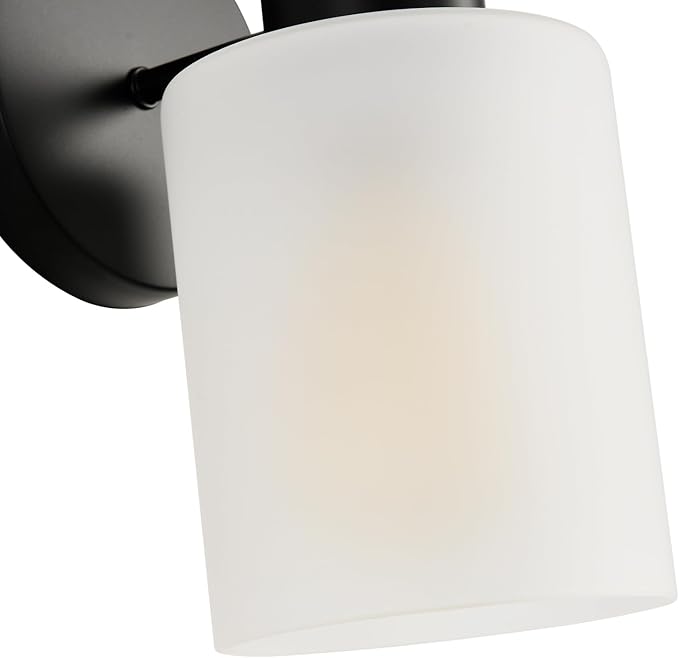Metal Sconces Wall Lighting with Clear Glass Shade, Bathroom Vanity Light Matte Black Wall Sconce, Modern Wall Light Fixtures