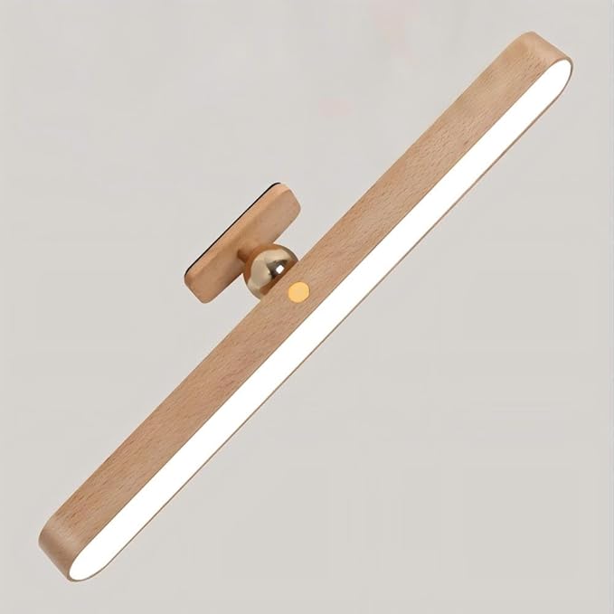 Led 360° Rotatable Magnetic Battery Operated Wall Lights USB Rechargeable Dimmable Led Vanity Night Light for Reading Light, Makeup Light and Household Lighting (Brown 1PCS)