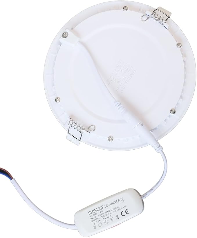 6 Inch 12Watt Ultra-Thin Round LED Recessed Panel Light Lamp with Driver, 100 Watt Incandescent Equivalent, 6000K~6500K Cool White, Home, Office, Commercial Lighting Pack of 10