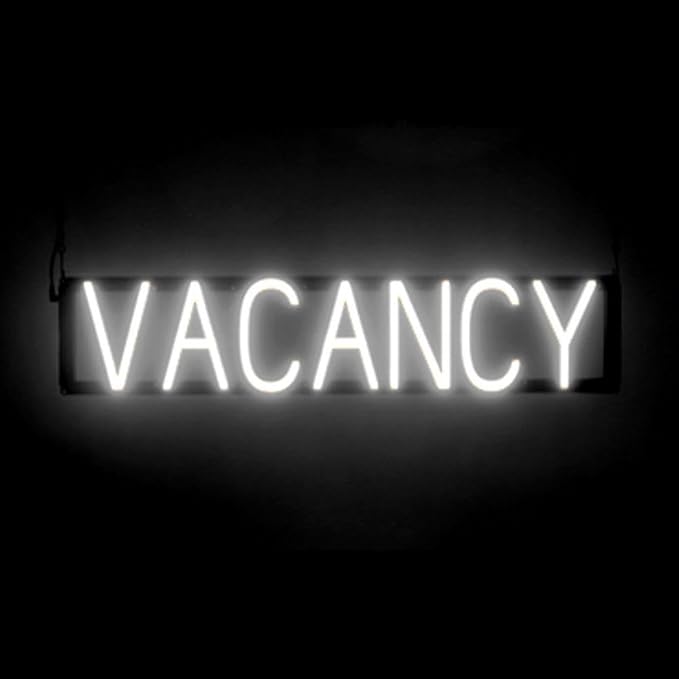 LED Neon VACANCY Sign for Business - White, 30" x 6" | Ultra-Bright Click-Together Signage for Hotels & Motels, with Visibility from 500 ft - 8 Animations, 6 Brightness Options