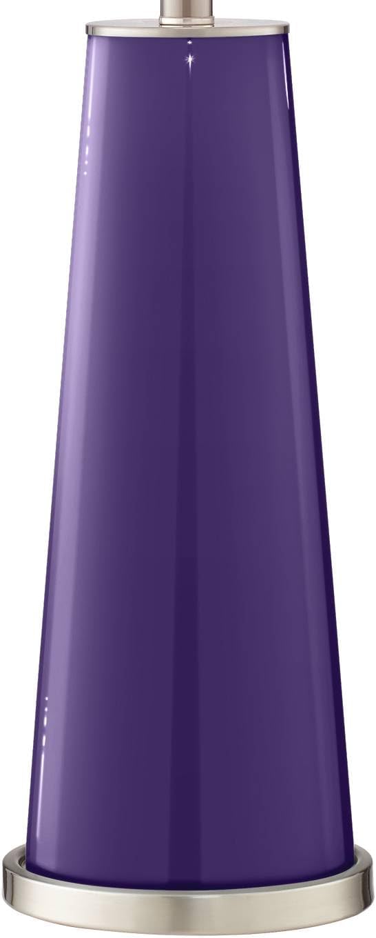 Color + Plus Leo 29 1/2" Tall Modern End Table Lamps Set of 2 Izmir Purple Finish Glass Fabric White Shade Living Room Bedroom Bedside Nightstand House Office Family Reading Kitchen Entryway