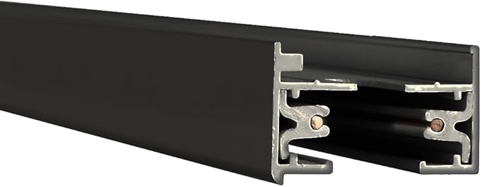 WAC Lighting LT2-BK 120V 2 Foot L Track with Mounting Hardware and Two End Caps, Single Circuit, Black