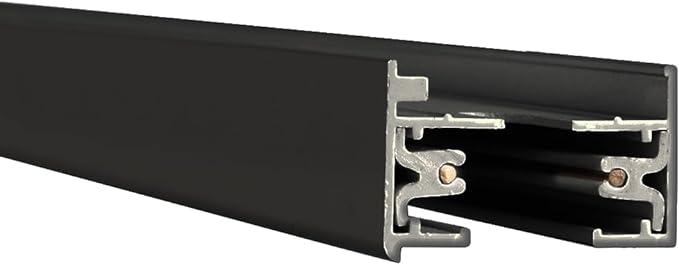 WAC Lighting LT6-BK 120V 6 Foot L Track with Mounting Hardware and Two End Caps, Single Circuit, Black