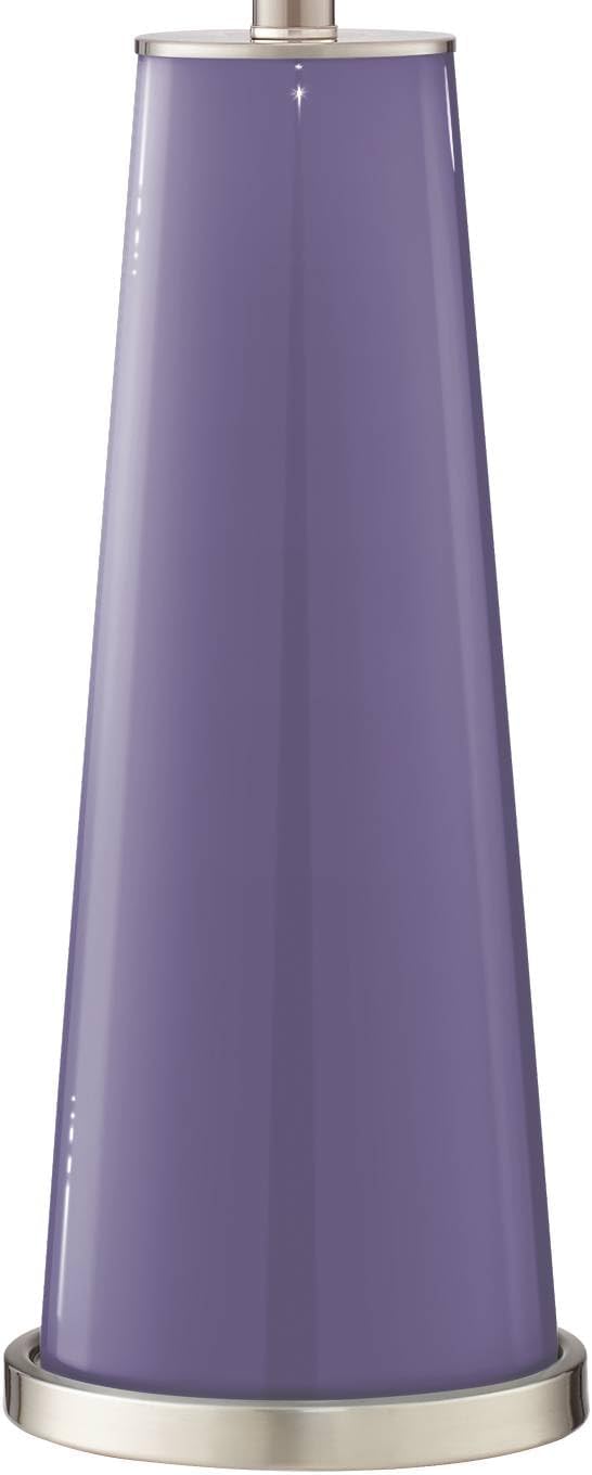 Color + Plus Leo 29 1/2" Tall Table Lamps Set of 2 Purple Haze Glass Modern | Plain Column Bedroom Living Room House Home Bedside Nightstand Office Family White Drum Shade