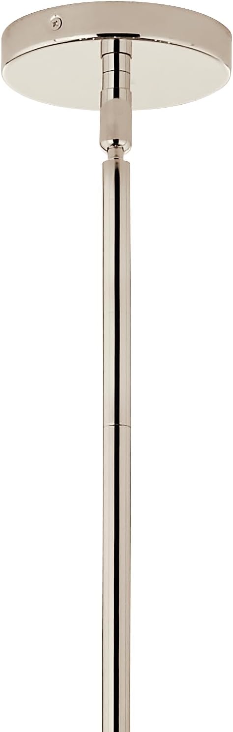 Kichler Silvarious 12-Light Linear Convertible Chandelier, Soft Modern Light with Clear Glass in Polished Nickel, for Dining Room or Living Room (17.75" x 26.75" x 48"), 52703PNCLR
