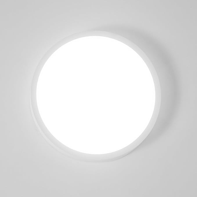 6PACK 7 Inch White Flush Mount Ceiling Light, 15W 1800LM Ceiling Light Fixture,3000K/3500K/4000K/5000K/6500K Color Temperature, LED Flat Ultra-Thin Round Lighting Fixture for Closet Bathroom Hallway