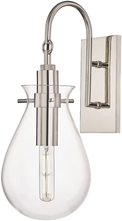 Hudson Valley Lighting Valley BKO100-PN Transitional LED Wall Sconce from Ivy Collection in Chrome Finish Polished Nickel Clear Glass