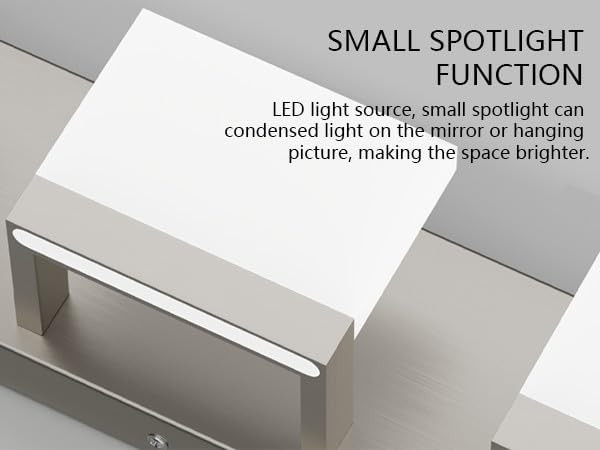 Tipace Brushed Nickel Modern Vanity Light Fixtures 4 Lights LED Bathroom Lights Up and Down Bathroom Wall Lighting Over Mirror(White Light 6000K)
