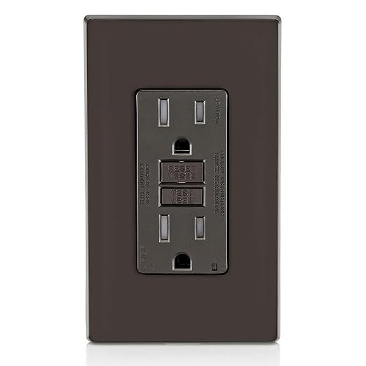 Leviton Dual-Function AFCI/GFCI Outlet, 15 Amp, Self Test, Tamper-Resistant with LED Indicator Light, Protection from Both Electrical Shock and Electrical Fires in One Device, AGTR1, Brown