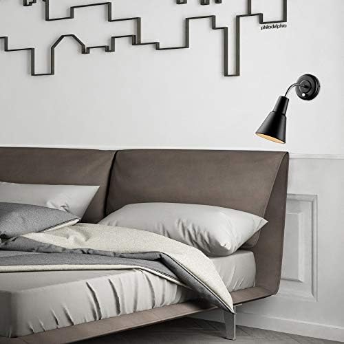 Globe Electric 65312 Ramezay Gooseneck Sconce, Matte Black (Pack of 2)