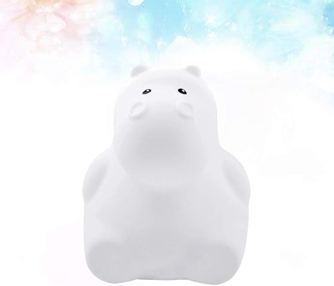 Hippo Night Light Touch Sensor Bedside Lamp Led Cartoon Breathing Night Lamp USB Rechargeable Silicone Light for Kids Bedroom Nursery Reading Decorative Animal
