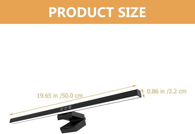 LED Computer Monitor Lamp Bar with Eye Protection and Asymmetric Design, Adjustable 3000k-6500k Color Temperature Screen Light for Multi-Scene Use, USB Powered 5w Black Monitor