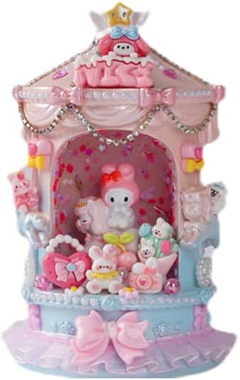 cute Melody nightlight, suitable as an anniversary, Christmas, or birthday gift for girls, moms, friends, and daughters. It does not rotate with music and only has a nightlight effect.(Pink Melod)