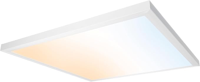 UltraLux 2x2 Surface Mount LED Panel TRIAC Dimmable 3CCT Matte White 1Pk | 3000 lumens, 120-degree beam, CRI>80, aluminum build, damp-rated, fits junction boxes, over 50,000 hours, 5-year warranty