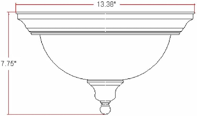 Design House Bristol Ceiling Light, Flush Mount, Dimmable, Uses (2) 60W Bulbs, Alabaster Glass, For Bedroom/Dining Room/Kitchen/Hallway, Satin Nickel, 13.4 in. Diameter x 7.8 in. H, 510297 | Dimmable, Ceiling Mount, Traditional, Steel, Lighting, 510297