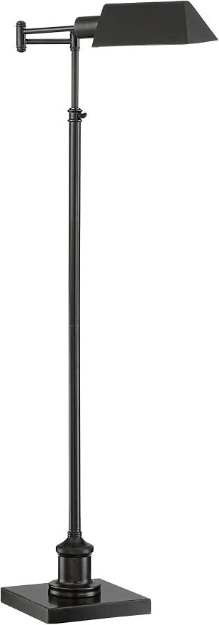 Jenson Adjustable Height Bronze Swing Arm Pharmacy 54" Tall Floor Lamp | Traditional Farmhouse Standing Base Dark Metal Bright Downward Light for Living Room Reading House Bedroom