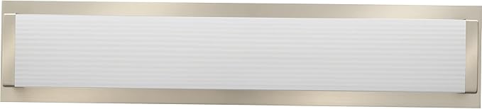 Lithonia Lighting 24-Inch LED Vanity Light with Warm White Color Temperature, Traditional Square Bathroom Vanity Wall Light Fixture for Over The Mirror, Brushed Nickel
