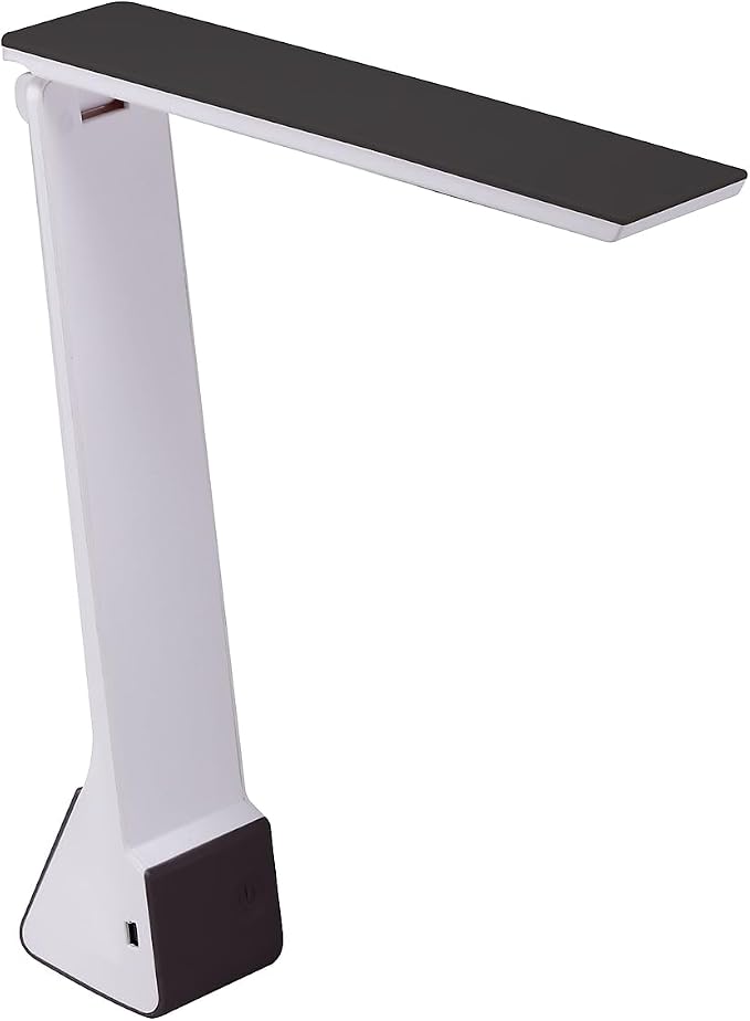 Bostitch Office KT-VLED1810-BLK Powered Rechargeable Battery LED Desk Lamp, 3 Color Temperatures, Flip Open, Black