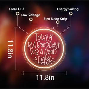 Neon Signs Today Is A Good Day for A Good Day LED Dimmable Neon Light Sign Neon Wall Decor Signs for Bachelorette Party Engagement Party First Birthday Favors Wedding Anniversary for Party Home Wall Wedding Decoration Art Gift