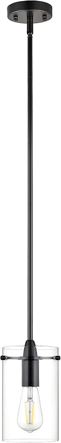 Black Pendant Lights Kitchen Island - Medium Clear Glass Pendant Light Fixture