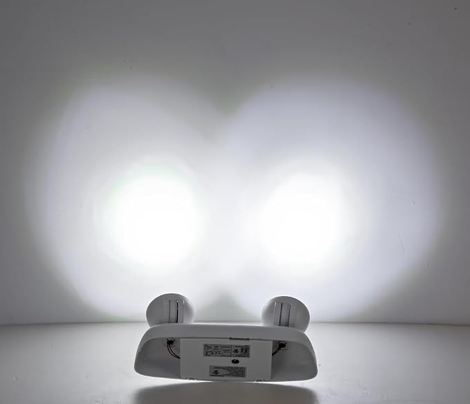 TANLUX High Lumens LED Emergency Lights, Two Head Adjustable Commercial Emergency Lights, UL Listed, AC 120/277V, Hardwired Emergency Lights for Business, 2 by 5 Watts, Up to 640 Lumens