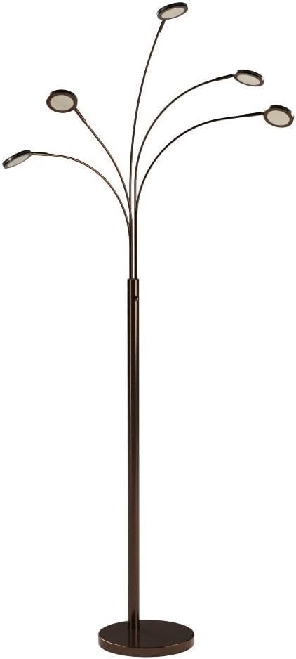 Brightech Orion Arc Floor Lamp for Living Room, Tree Floor Lamp with 5 Adjustable Arms, Multi-Head Standing Lamp with Flexible Rotating LED Lights for Bedroom, Dorm - Bright Hanging Lighting - Bronze