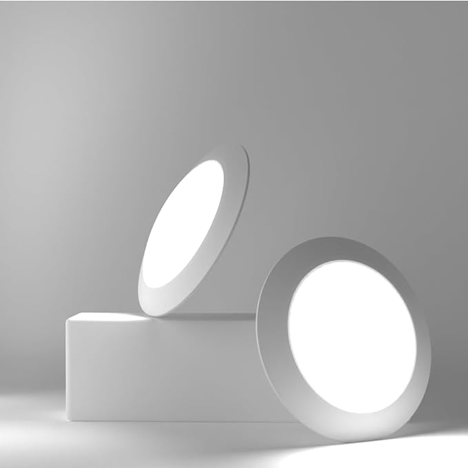 7.5" Flush Mount Ceiling Light| Disk Lights | Dimmable Ceiling LED Light, 15W (120W Equivalent), 120V, 2700K, ETL, Wet Location LED- 4/6" J-Box (Warm White, 6 Pack)