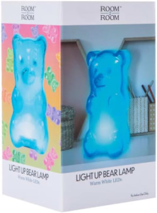 Generic Room 2 Room Blue Light-Up Gummy Bear Lamp Light 4in X 7in, BlueBear24