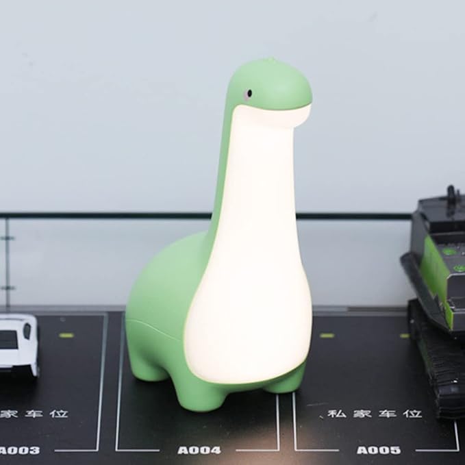 Cute Dinosaur Night Light, Brightness Adjustable Baby Bedside Night Lamp USB Recharging, Nursery Room Decor Kids Toddlers Night Light, Dinosaur Gifts for Birthday, Christmas, Green