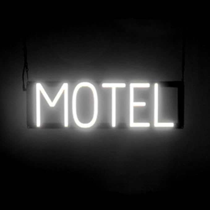LED Neon MOTEL Sign for Business - White, 21" x 6" | Ultra-Bright Click-Together Signage for Hotels & Motels, with Visibility from 500 ft - 8 Animations, 6 Brightness Options