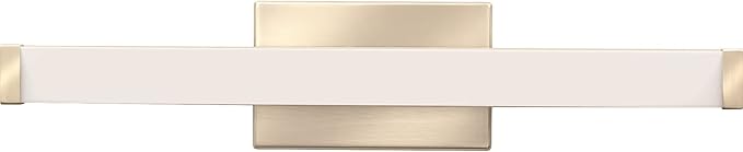 Lithonia Lighting 24-Inch LED Vanity Light with Warm White Color Temperature, Contemporary Square Bathroom Vanity Wall Light Fixture for Over The Mirror, Brushed Nickel