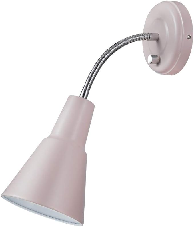 GLOBE Electric 13064 Sophie 1-Light Plug-in or Hardwire Wall Sconce, Chrome Gooseneck, Matte Rose, 6ft Clear Cord, Bulb Not Included (Pack of 4)