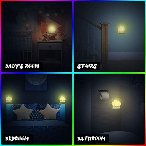 Mudder 2 Pack Night Light Plug into Wall Soft LED Night Light Cute Wall Nursery Lamp Warm Sensor Plug-in Intelligent Nightlight for Bedroom Hallway(Cloud,Yellow)