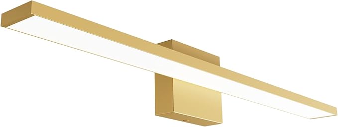 Ralbay 24inch Modern Gold Bathroom Vanity Light Frosted Aluminum Modern LED Gold Bathroom Light Fixtures White Light 6000K