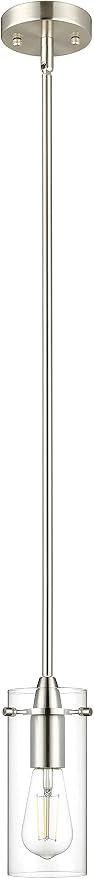 Brushed Nickel Pendant Lights Kitchen Island - Small Clear Glass Pendant Light Fixture