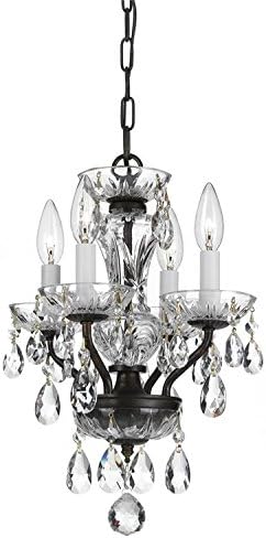 Crystorama Traditional Crystal 4 Light Clear Italian Crystal English Bronze Mini Chandelier