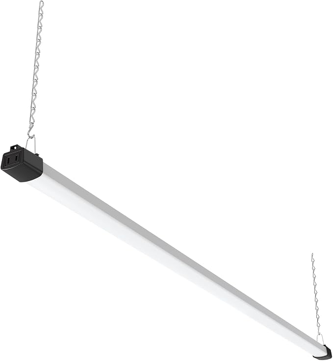 Quarterback 4FT LED Shop Light 40W Strip Work Compact Slim with Inline Switch Daylight White 5000K for Garage Workshop Basement
