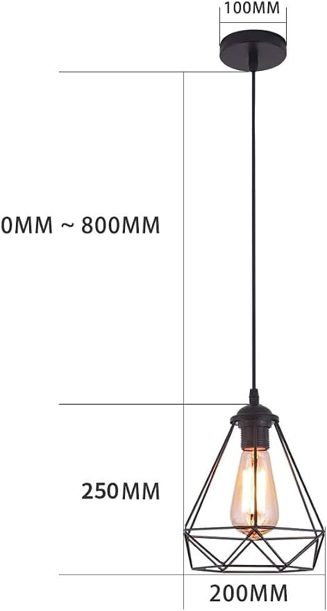 2 Pack Black Pendant Lights Kitchen Island,Farmhouse Hanging Lamp with Adjustable Cord,Small Metal Cage Hanging Ceiling Pendant Light Fixture for Dining Room,Entryway,Kitchen Island Sink,Foyer