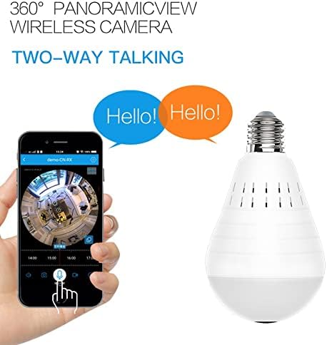 1080P Light Bulb Camera Garage Wireless Surveillance Camera Compatible with Alexa for Baby Room WiFi 2.4GHz E27-AOLANS