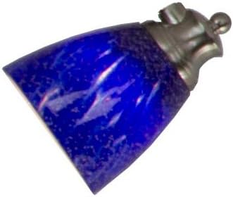 4 Light Adjustable Track Light, Brushed Steel Finish, Blue Glass Shade, Ready to Install, Bulb Included, D268-44C-BS-BLS
