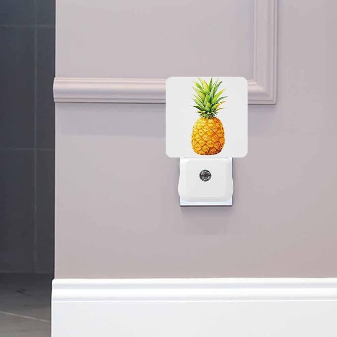Pineapple Night Light Plug-into Wall Yellow Nightlight Lamp with Dusk to Dawn Sensor, Led Lamp 0.5W Energy Efficient for Home Decor