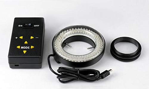 AmScope LED-144A 144-LED Lighting-Direction-Adjustable Microscope Ring Light with Adapter for Stereo Microscopes