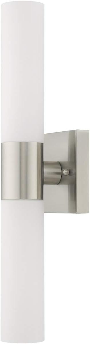Livex Lighting 10102-91 Aero 2-Light Bath Light, Brushed Nickel, 4.5''Hx18''W